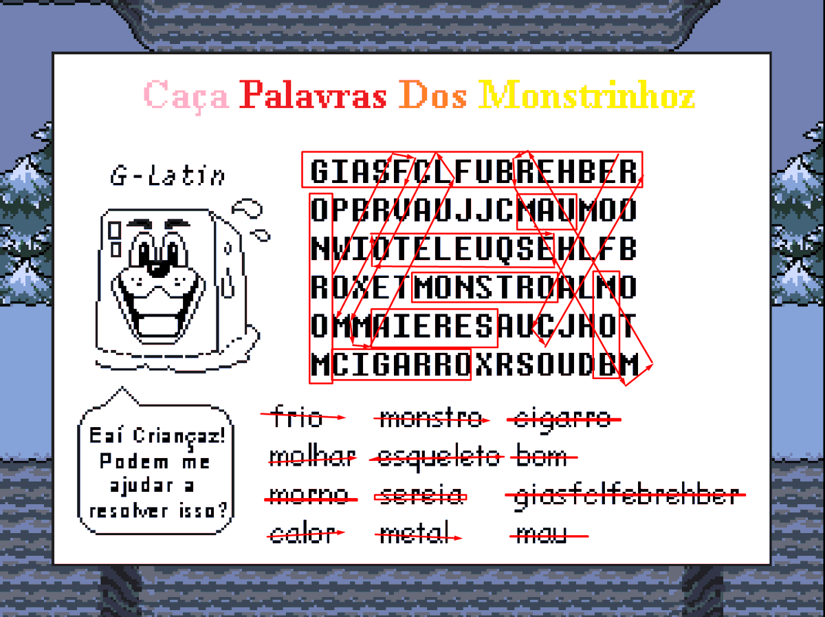 Streak306's tweet photo. Jogando caça palavras do undertale com minha namorada meu maior sonho de namoro https://t.co/wotLqumsNH