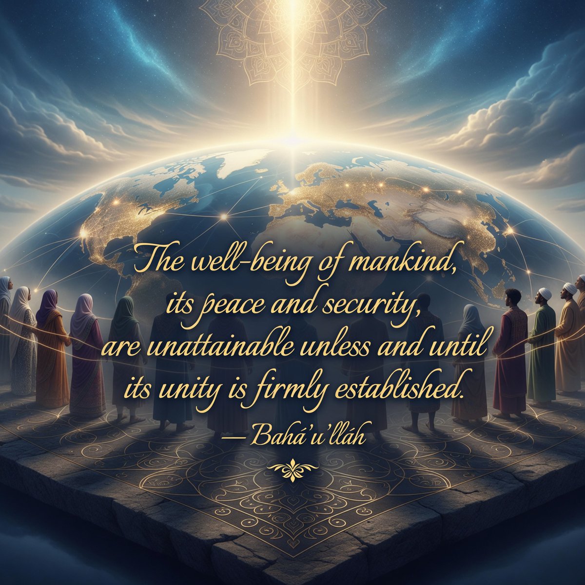 BahaiPointGroup's tweet photo. True peace and security depend on the firm establishment of the unity of humanity 🌍🕊️
Powerful guidance from Bahá’u’lláh. Explore more at https://t.co/HBANTcTf60.
#Bahai #Unity #WorldPeace #Bahaullah #GlobalUnity https://t.co/X9uSZOxGIl