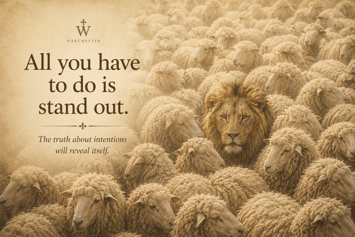 WarchesterHQ's tweet photo. All you have to do is stand out.

The truth about intentions reveals itself. https://t.co/9FgHuydZ99