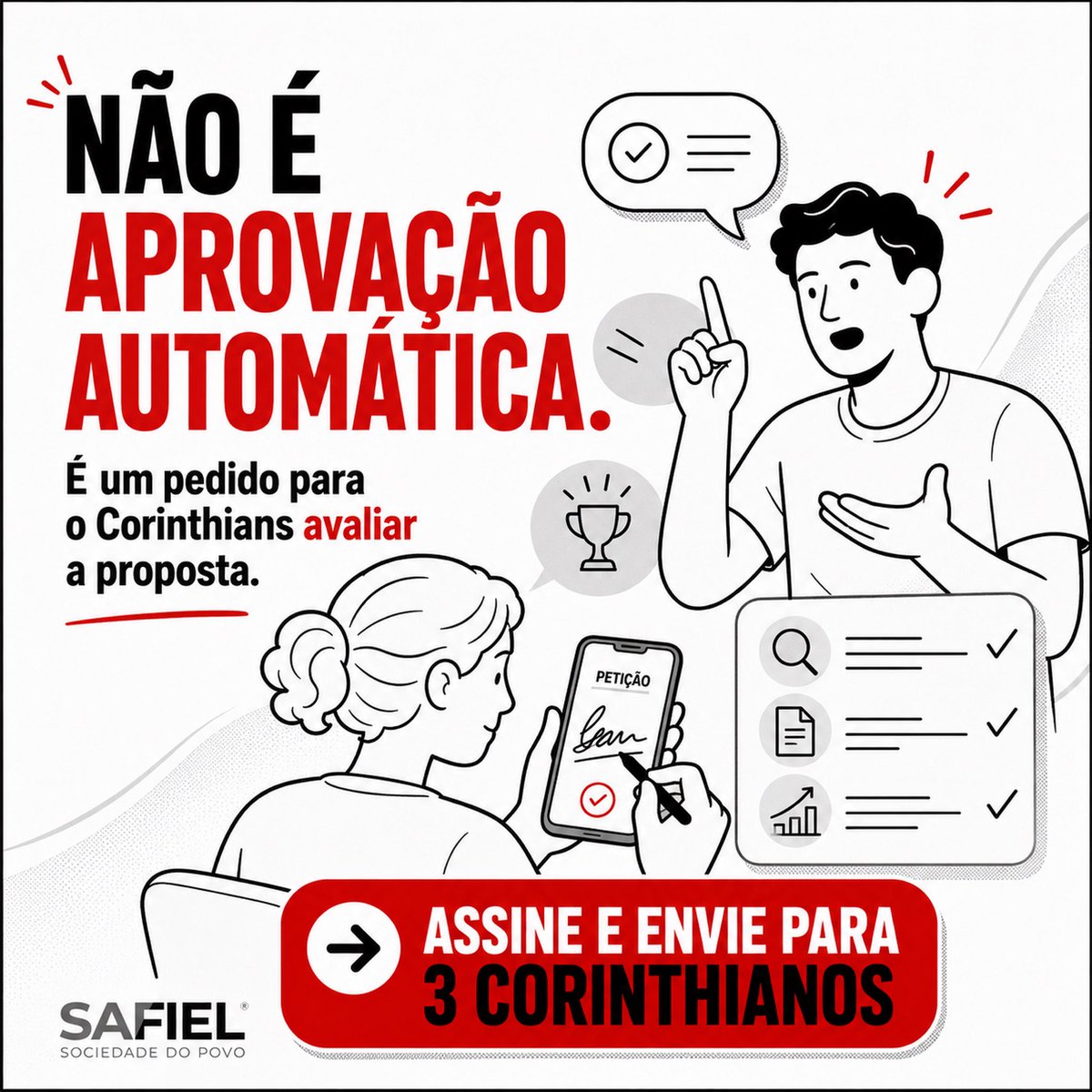 Safiel_1910's tweet photo. 🚨 Assinar não é aprovar. É permitir que a proposta seja analisada.

Se você acredita que essa discussão merece acontecer, participe do movimento.

📲 Assine em https://t.co/GniHpaFSOD e envie para 3 corinthianos.

#SAFielJá #AssinaFiel #Corinthians #VaiCorinthians https://t.co/T6aiSf0Y4y