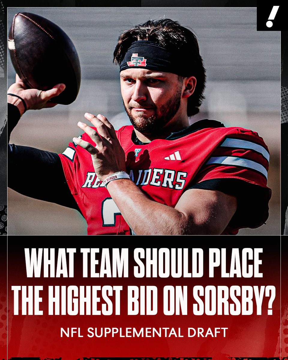 YahooSportsCFB's tweet photo. Brendan Sorsby could be one of highest-drafted supplemental picks the NFL has ever seen.

Which team do you think needs him the most? 🤔 https://t.co/e1D7a4ZiBK