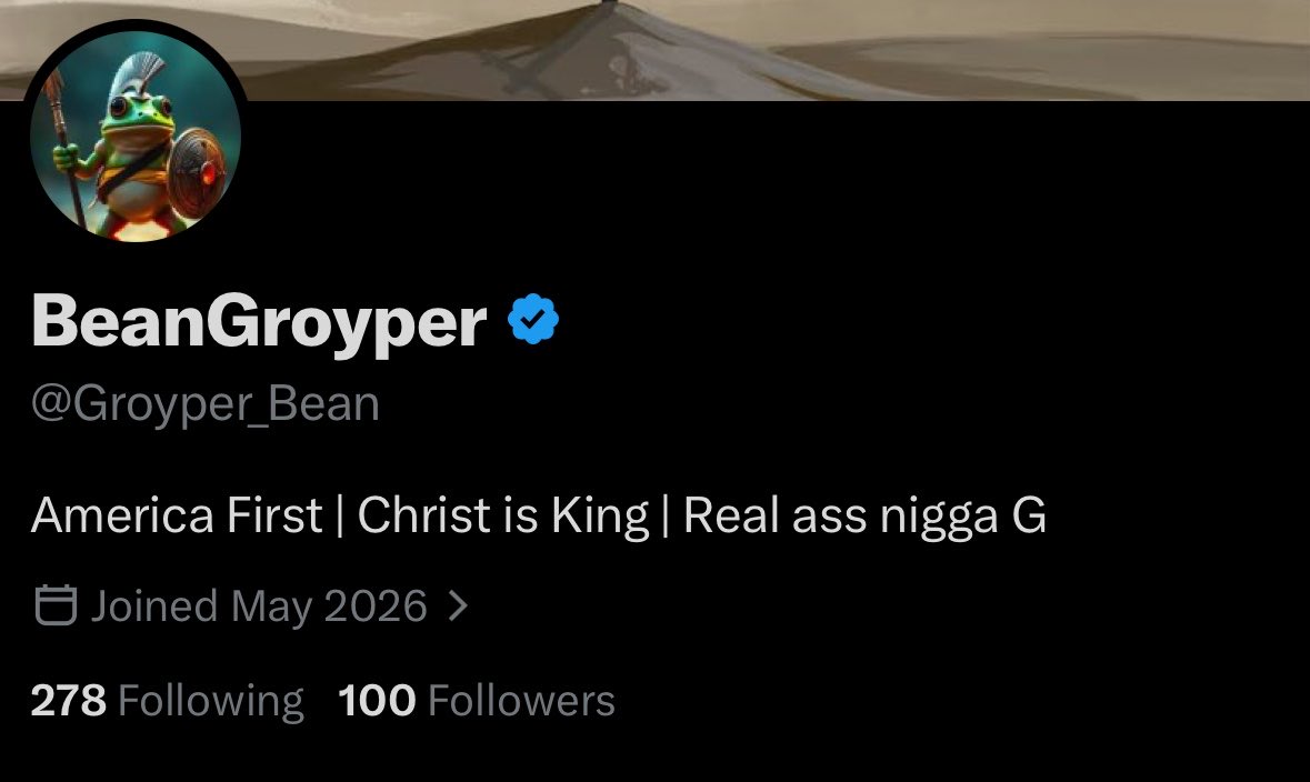 Groyper_Bean's tweet photo. 100 Real ass nigga G’s. (I’m mentally retarded) https://t.co/VicVOfUvgP