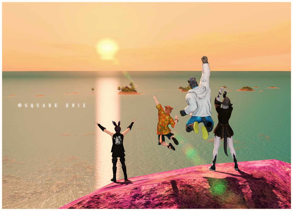 LeoUtsr_FF14's tweet photo. 昨日はキバさんちでおしゃべり会！
サイフォスさん、しゃぴさんとも久々に会った！
このメンツ、なんか空気がぽやぽやしてて良い🥹💕

のんびりおしゃべりしたり、突然マウント見せ合ったり、SS撮ったり。
こういう時間が一番貴重で楽しかったりするよね😌💭

#FF14SS #おはミコ https://t.co/qxNKfrX3Bk