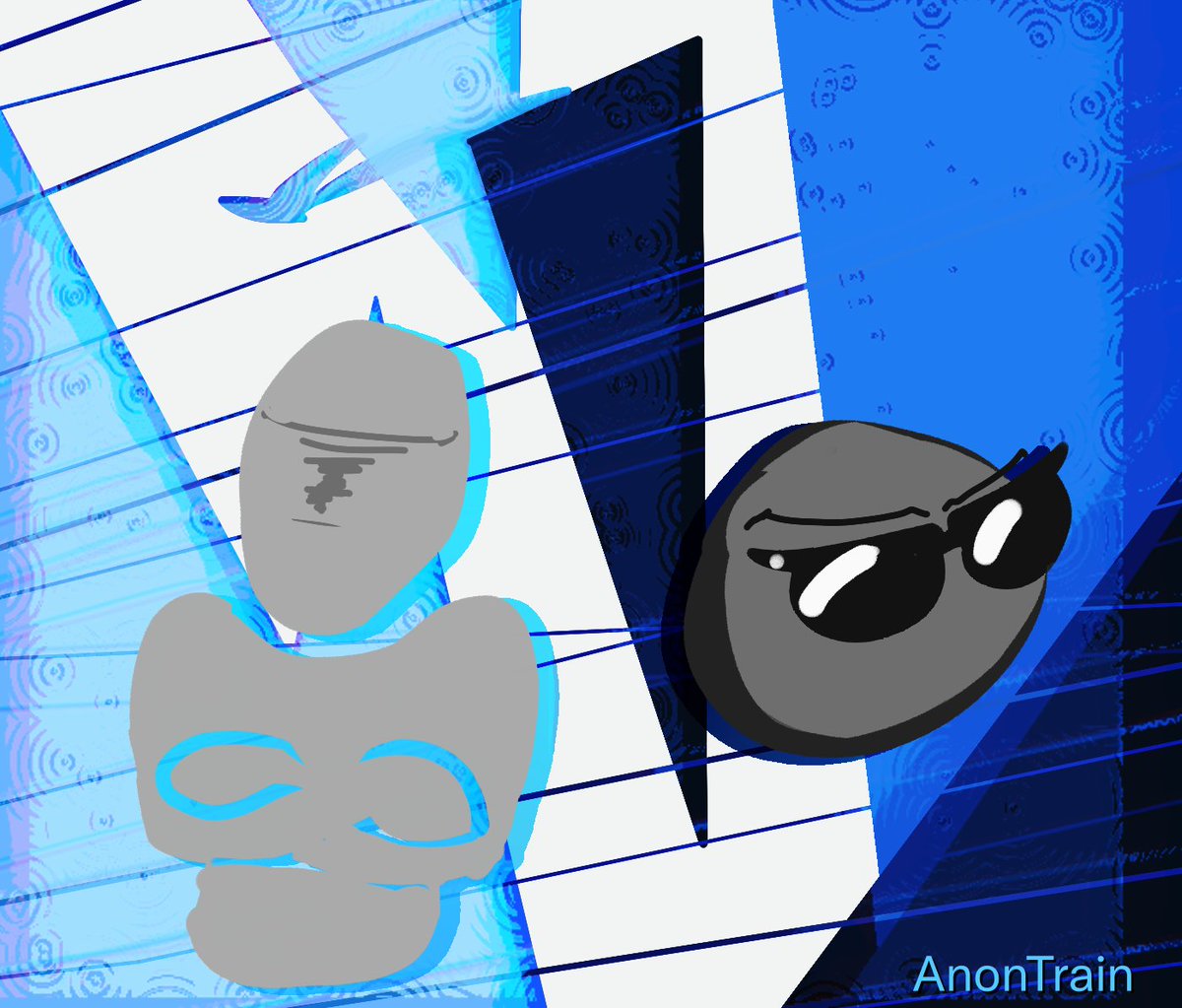 TrainAnon's tweet photo. "Fan-art of...anons I guess?  Disagreement between AnonTrain users, maybe.  Like that time we had to schedule around one anon's college job and another one's marathon.

Except why would that happen?  We post art here, we don't have anything else we do.  What the hell, guys." https://t.co/u7k5dyyyZt