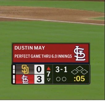 Jandystl's tweet photo. “Hey guys nobody mention Dustin Mays Perfect Game”

Cardinals TV: LOOK EVERYONE DUSTIN MAY HAS A PERFECT GAME HAHAHA https://t.co/YgVqVWAc6V