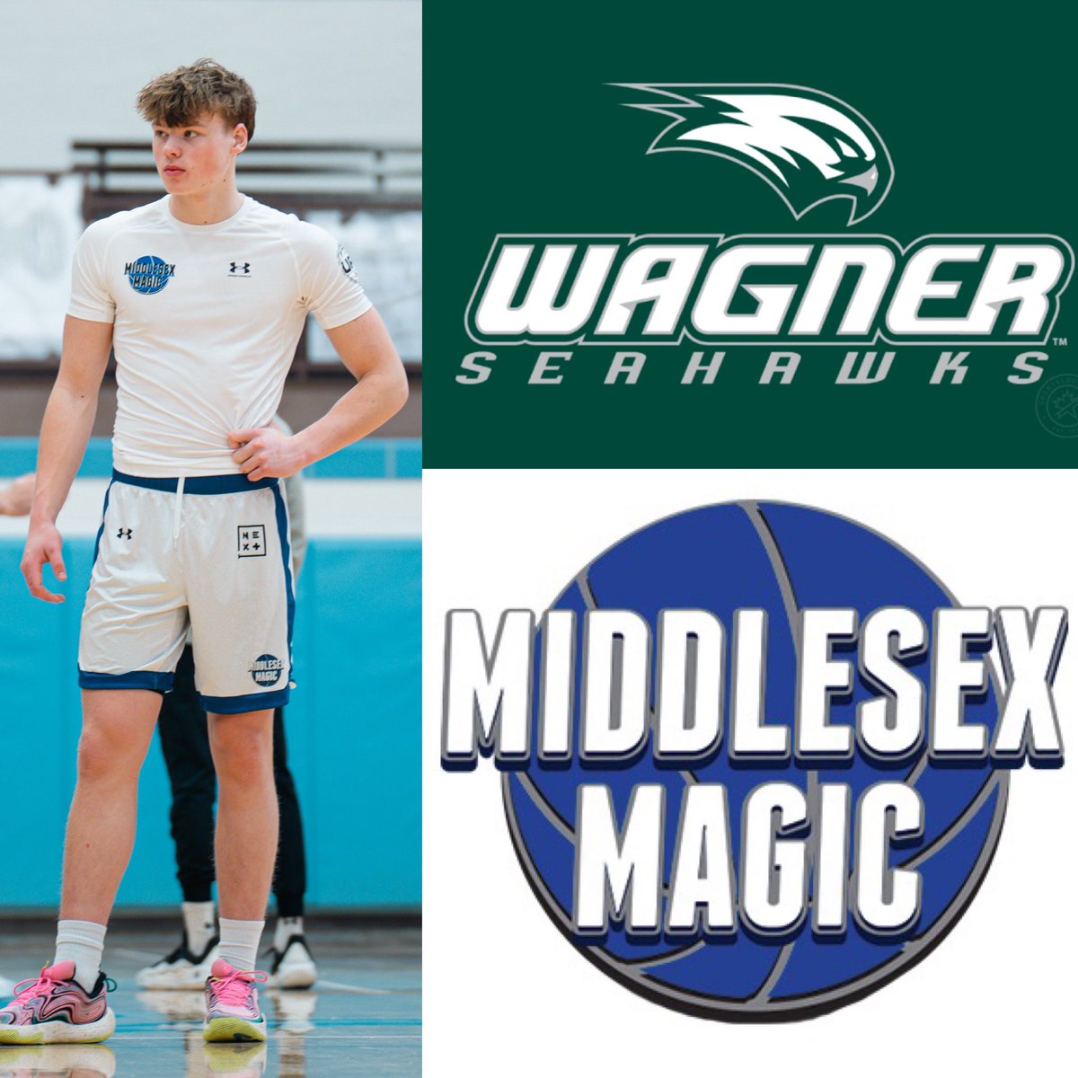 MiddlesexMagic's tweet photo. Congratulations to Magic and Wilbraham &amp; Monson 6’3 2028 Owen Earle on receiving a scholarship offer from Wagner! #MagicFamily #UAA #UnderArmour https://t.co/f0GnNhFM0l
