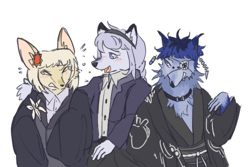 illuksun's tweet photo. reaaaally quick 2LDA furries i doodled at my friends house....all from memory so youll have to forgive me for inaccuracies https://t.co/j88kAsLpq7