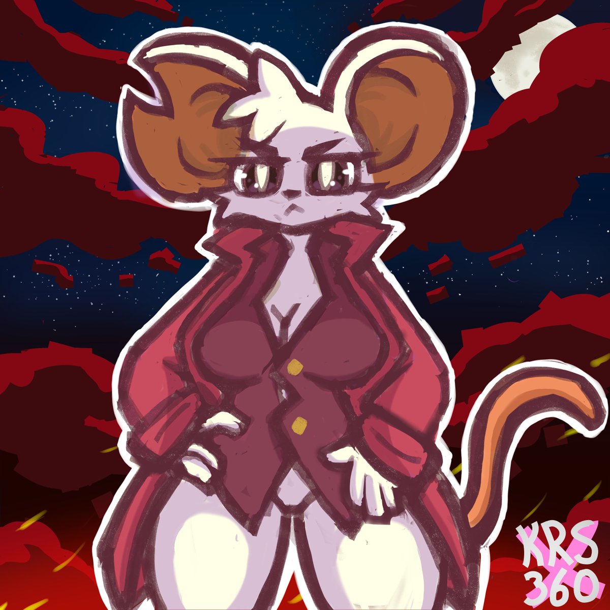 KRSx360's tweet photo. finished color Mina. also did a painted background for the first time ever. best art I've done in my 7 years as an artist. #mina #minathehollower https://t.co/rJzwHW5yzD