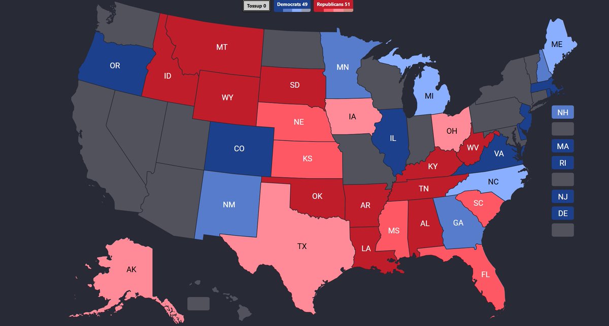 yaniversal's tweet photo. Senate prediction update 06/15/2026 https://t.co/pBzPwFtdxt