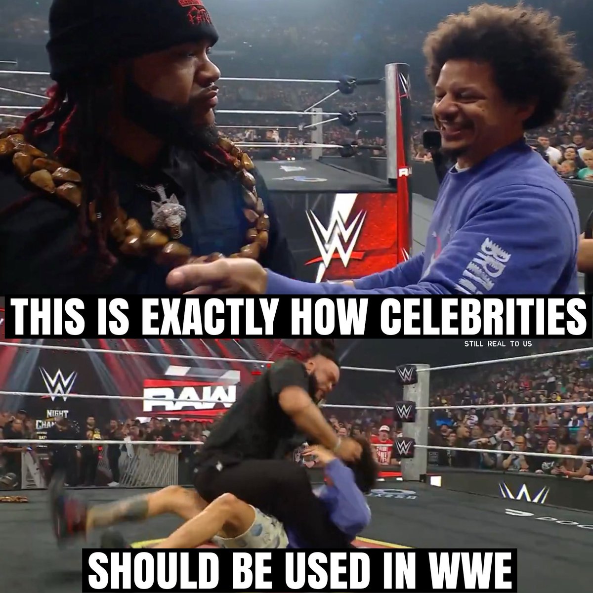 stillreal2us's tweet photo. This is how it’s done #WWERaw https://t.co/dcLnIVmmPK