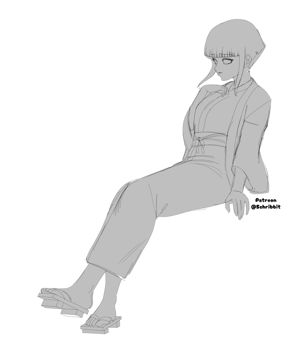 ヒナタ My Hinata yukata full sketch #hinata #hinatahyuuga #日向ヒナタ