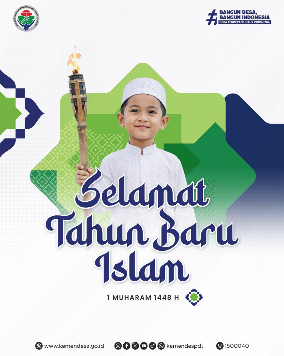 kemendespdt's tweet photo. Selamat Tahun Baru Islam 1 Muharam 1448 Hijriah🌙

Tahun baru menjadi pengingat bagi kita untuk memperkuat semangat menuju perubahan yang lebih baik. https://t.co/Z3mY9y5Mx9