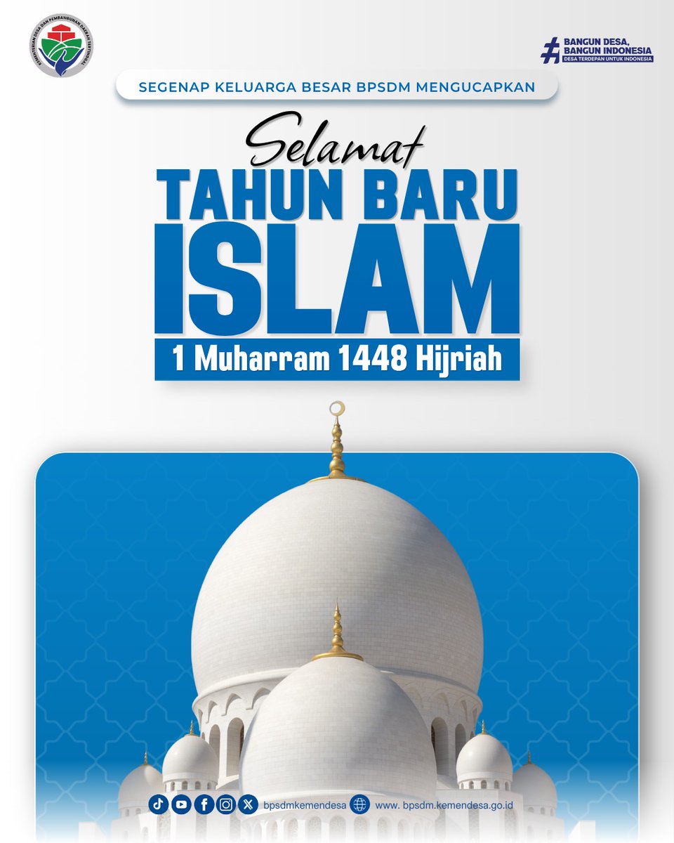Rusmans12's tweet photo. Selamat Tahun Baru Islam 1 Muharram 1448 H 🌙🕌

Semoga momentum pergantian tahun ini menjadi inspirasi untuk terus meningkatkan kualitas diri
@YandriSusanto
@ArizaPatria
#KementerianDssaPDT
#BPSDMKementerianDesaPDT
#BangunDesaBangunIndonesia
#SelamatTahunBaruIslam1448H https://t.co/XlcL4roLKW