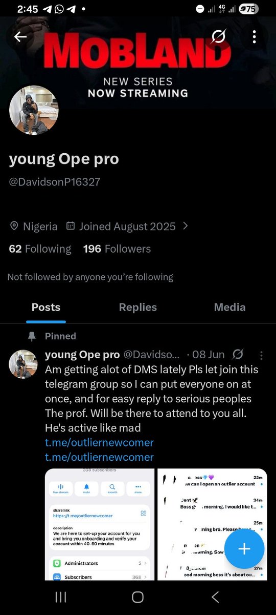 ImranAA9's tweet photo. @DeFiJesss @AdegbemboB Honestly it is very funny, this guy collected money from me to Create account for me, just to block me after  waiting for almost 5 days which he claims to create 40 to 50 minutes, i can't stop Telling God about this, but what will he gain with that with all the money of Outlier https://t.co/iMA4rGZHgx