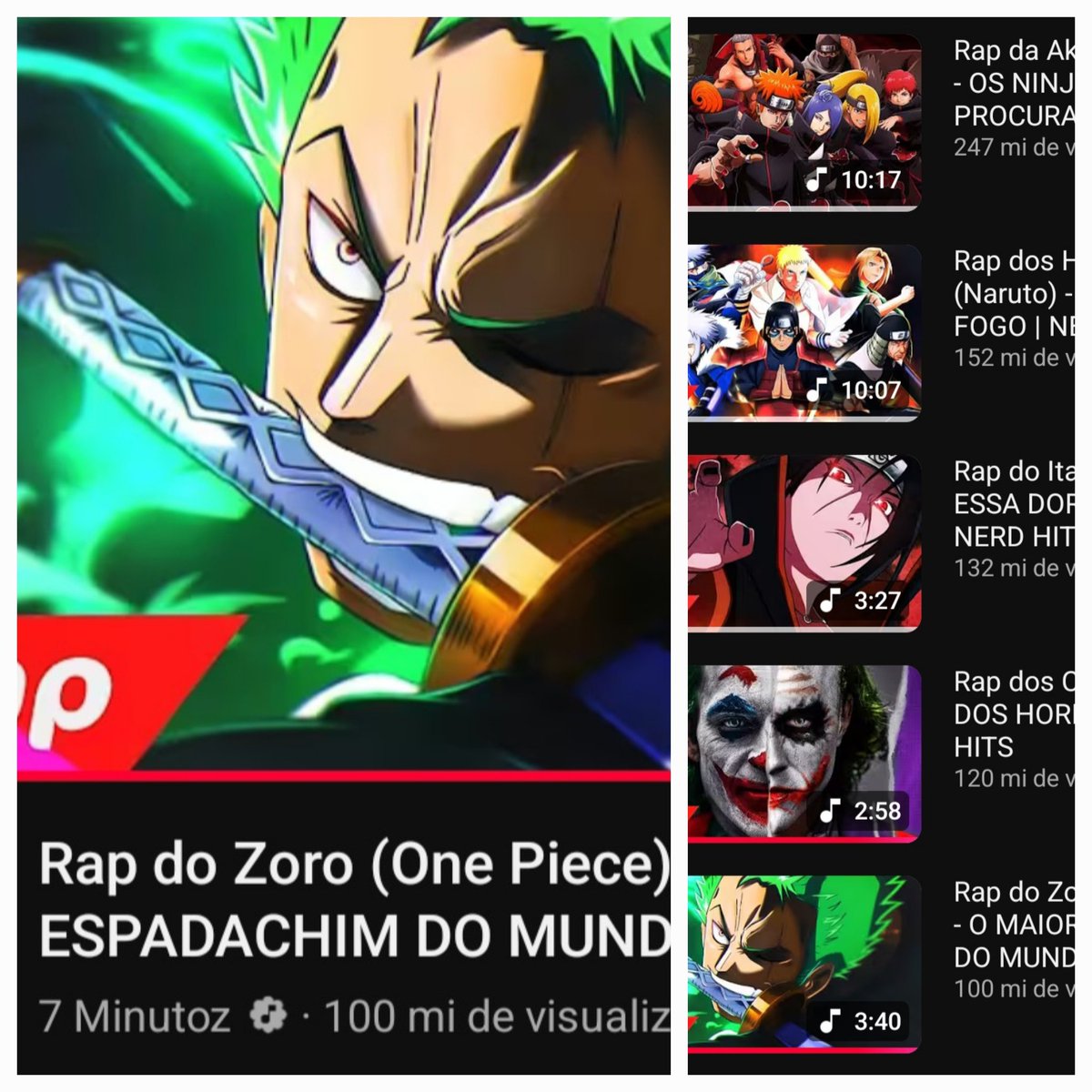 DiegoFe32051929's tweet photo. O Rap do Zoro do 7 MINUTOZ acaba de chegar a marca de 100 MILHÕES DE VISUALIZAÇÕES.
Com essa nova marca o 7MZ agora tem 5 músicas com mais de 100 milhões de views. https://t.co/Uk3Ksa2uhn