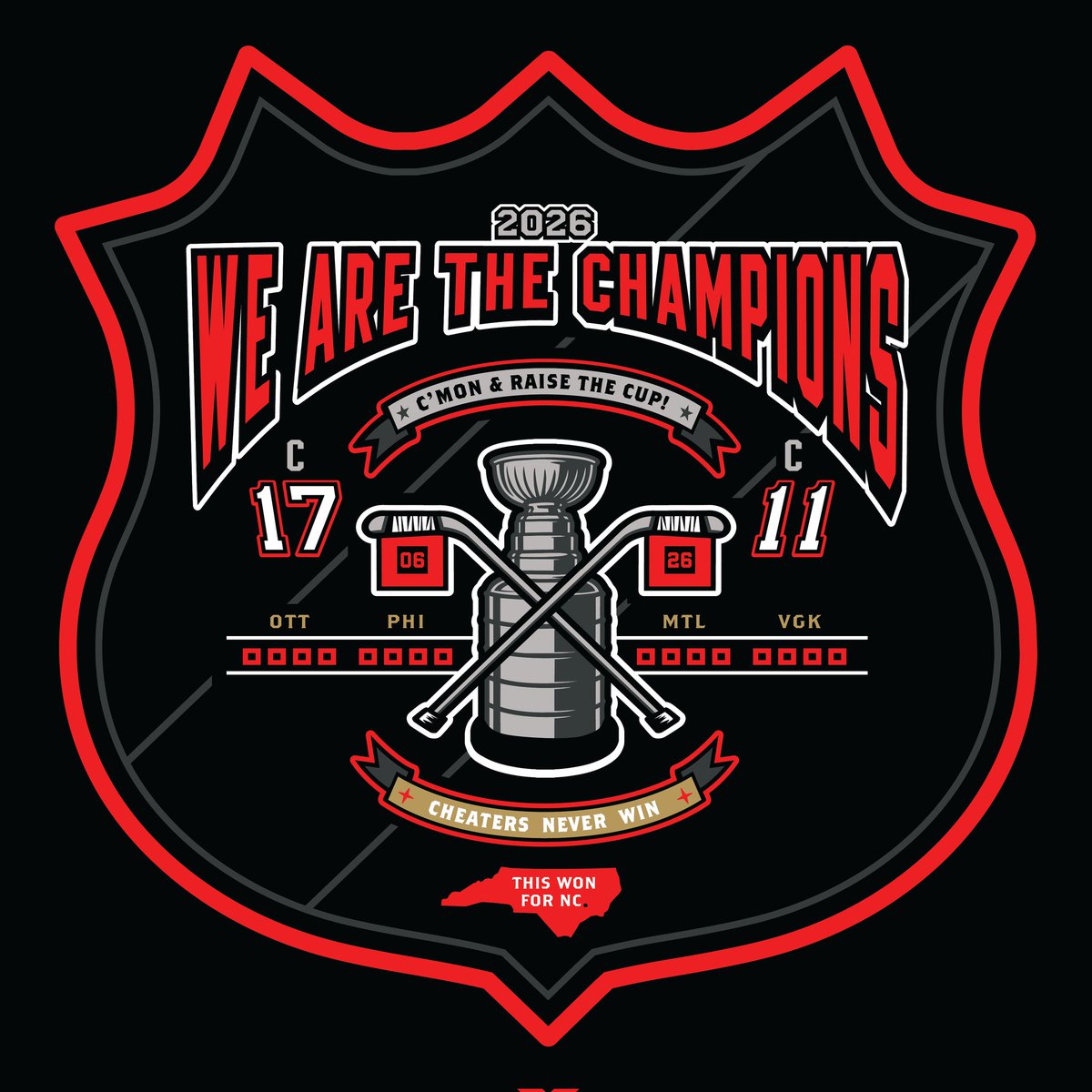 Mutter_Mike's tweet photo. Hello, I'm a former Carolina Hurricanes Homegrown Artist and here are some designs I made to celebrate and commemorate the champs being back in town. 
#stanleycup #NHLChampions #nhl #CanesWin https://t.co/EpPrUkuhUg