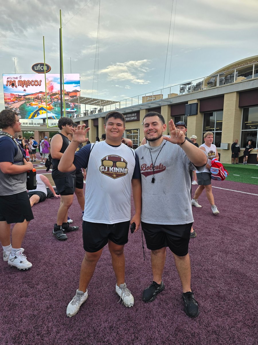 BrylanFujimoto's tweet photo. Great afternoon at Texas State prospect camp. Big thanks to Coach Cobus and Coach Shoemaker for their time. Eat em' up!! https://t.co/s0aJEzkVBW