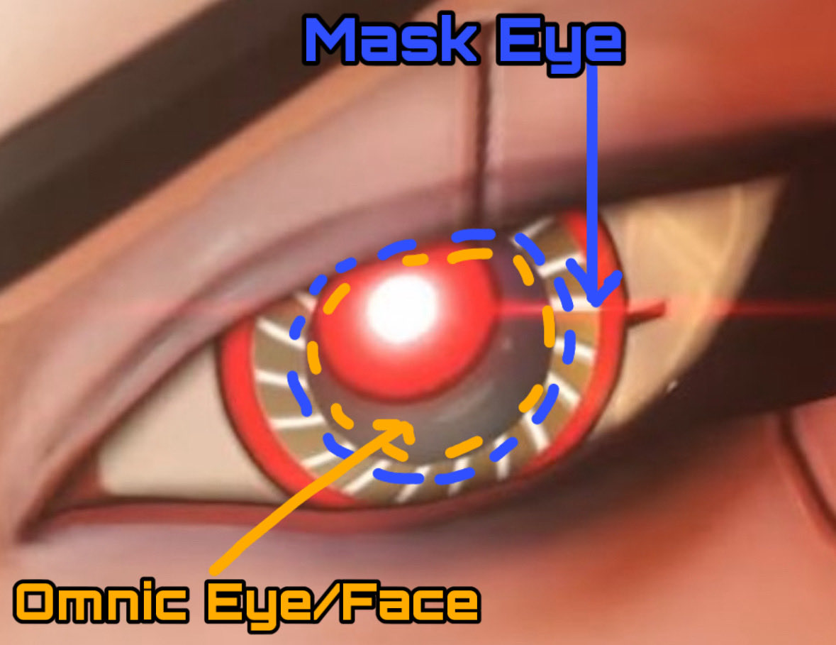 retro_wen's tweet photo. WAIT YOU CAN SEE THE SEPARATION OF LAYERS the gray “iris” may be her actual omnic face!! https://t.co/hBa3fRHZEX
