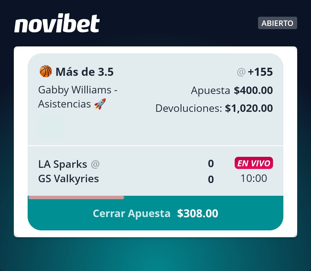 PrediccVip's tweet photo. 🏀 #WNBA

🎟️ Gabby Williams (GSV) Ov 3.5 Asistencias

#mundialdefútbol2026 #Basquetbol #GamblingX https://t.co/kgdGORDuOM