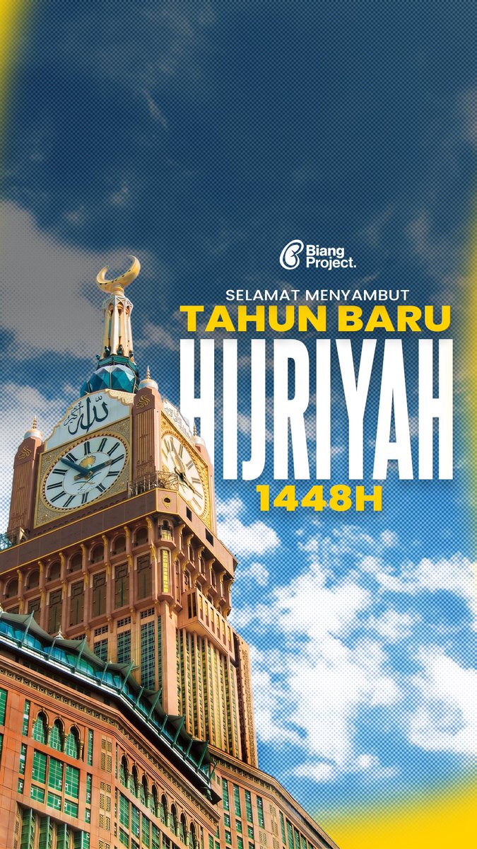 biangproject_'s tweet photo. Selamat Tahun Baru Islam 1448 Hijriah.

Semoga tahun yang baru menjadi momentum untuk memperkuat iman, memperbaiki diri, serta menumbuhkan semangat hijrah menuju kehidupan yang lebih baik, penuh keberkahan, dan kemaslahatan.

#BiangProject #TahunBaruIslam #1448 #Hijrah https://t.co/FwB1BiNUJB