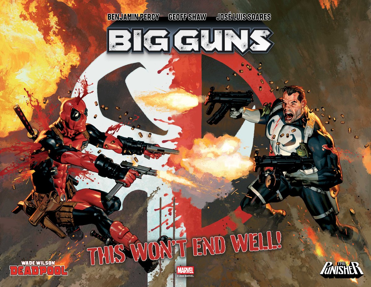 MarvelComicsHQ's tweet photo. To celebrate 616 Day, Marvel Comics proudly unveils “Big Guns,” a four-part crossover kicking off this September in Benjamin Percy and Geoff Shaw’s ‘Wade Wilson: Deadpool’ and Percy and José Luis Soares’ ‘Punisher.’ Scroll to learn more 🧵⬇️

Connecting Cover: Josemaria Casanova https://t.co/nYWbeWm4b2