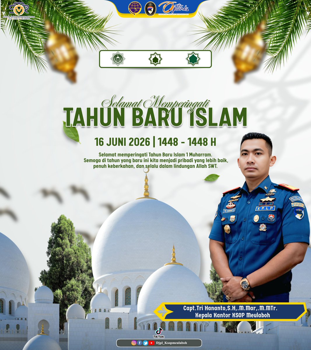 KMeulaboh's tweet photo. Selamat Tahun Baru Islam 1 Muharram 1448 Hijriah / 2026 M
  
​"Mari jadikan momentum pergantian tahun Hijriah ini sebagai titik awal untuk memperkuat ukhuwah, meningkatkan integritas, serta menghadirkan sinergi yang lebih membawa manfaat bagi masyarakat dan bangsa. https://t.co/Yt4bhz8QPm