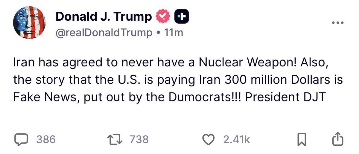 Q17Global's tweet photo. BREAKING: President Trump just called out Fake News for saying the US is paying Iran $300 Billion

BARACK OBAMA IS NOT THE ONE IN OFFICE

PEACE THROUGH STRENGTH https://t.co/ZlXfJCxaPA