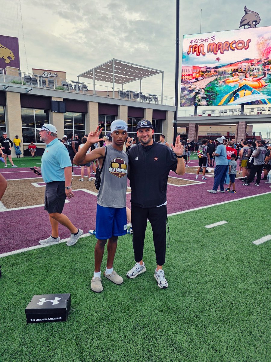 SeanHilltx's tweet photo. Appreciate the opportunity to compete and showcase my skills @TXSTATEFOOTBALL  camp. #EatEmUp #TXST

.
.
.

Camp Highlights ⬇️
@TxStateBobcats @marcuspatton4 @_CoachGregg https://t.co/FrQNxfsoWZ