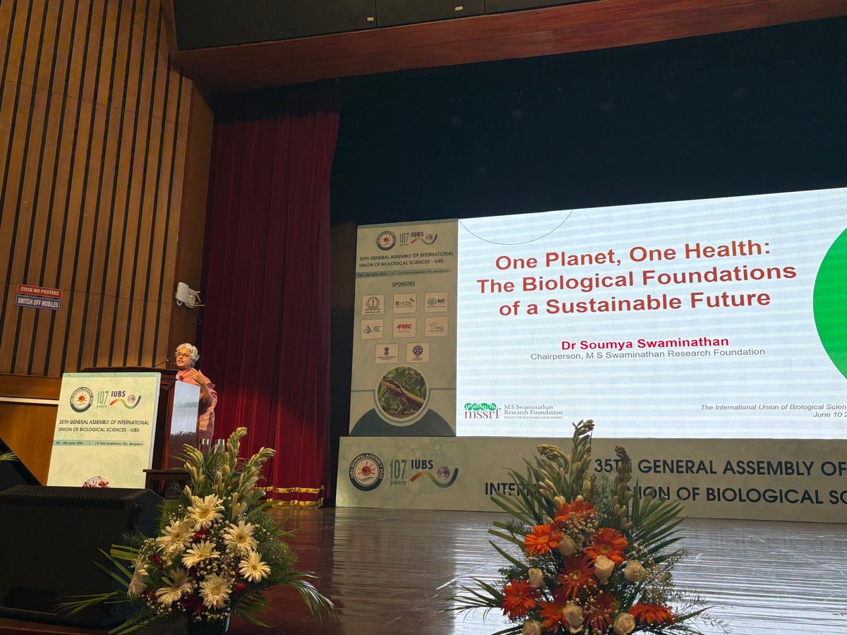 doctorsoumya's tweet photo. Keynote at @IUBS_bio hosted by @iiscbangalore @NCBS_Bangalore - I focused on the need to use our biological resources wisely &amp; sustainably, &amp; measure ecological &amp; human health as indicators of development, in addition to #GDP. @NITIAayog @kvijayraghavan @PrinSciAdvGoI @ANRFIndia https://t.co/ovbEzgCQDg