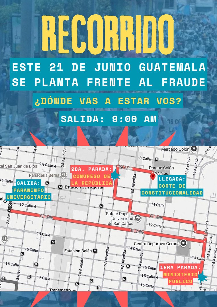 usac_dire's tweet photo. 📢Recorrido por la educación pública.

Este 21 de junio, alzamos la voz por la democracia, la legalidad y el futuro de la única universidad pública del país. Súmate al recorrido y hagamos visible que la defensa de la USAC también es la defensa de Guatemala. 🇬🇹

#USAC #Guatemala https://t.co/bAfK8Vt41V