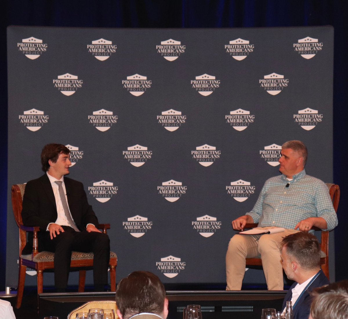 GOPAC's tweet photo. Today @nickshirley discussed California’s recent legislation to fine investigative journalists $4,000 for exposing fraud among other pressing topics. 

GOPAC Chairman @d_avella interviewed Nick at Protecting Americans Project’s National Conference. https://t.co/NyLel18vDN