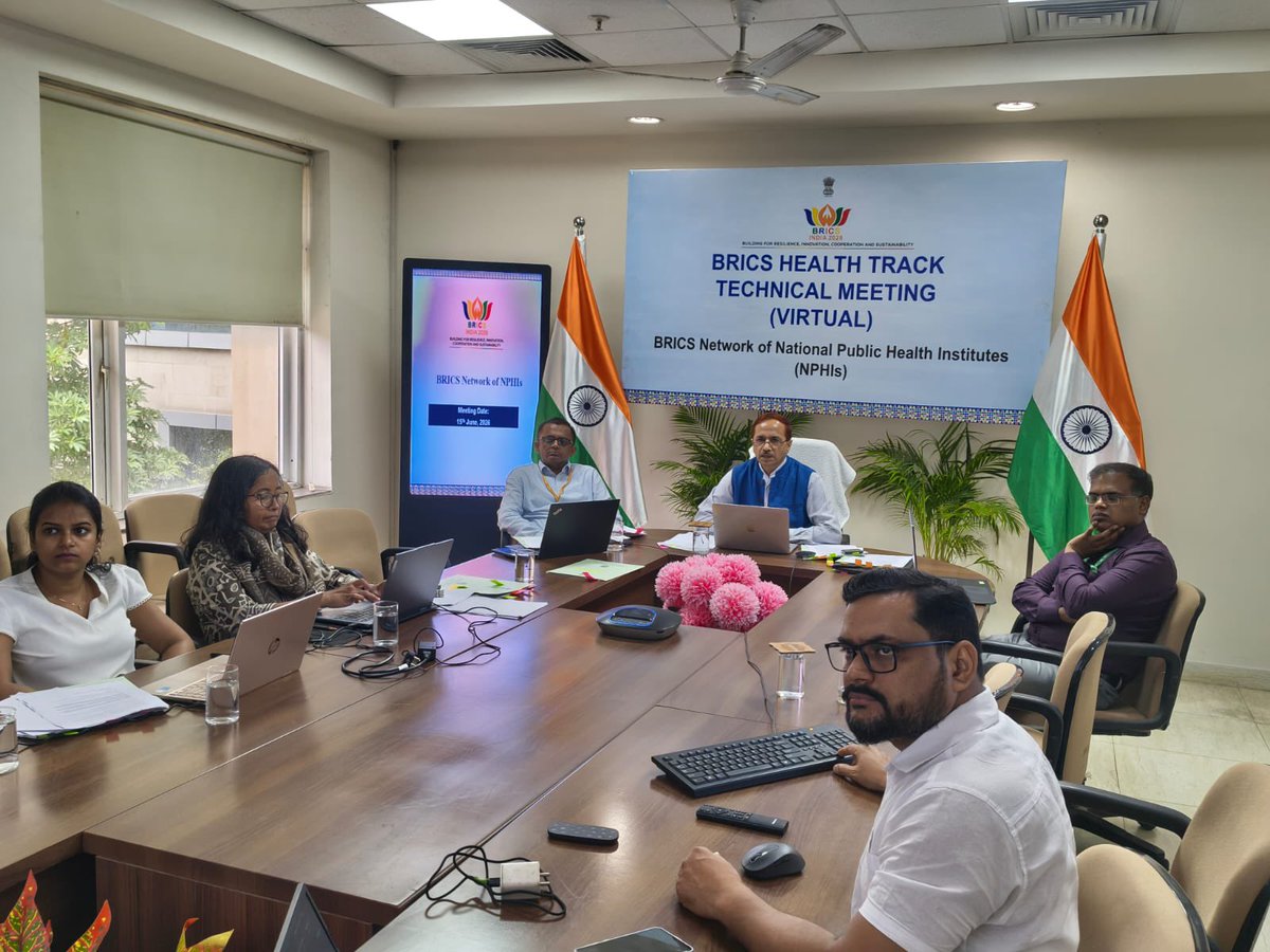 MoHFW_INDIA's tweet photo. #HealthForAll
#BRICS2026
#NPHI

Under India’s BRICS Chairship, the 2nd Technical Meeting of the BRICS Network of National Public Health Institutes (NPHIs) was held on 15 June 2026.

During the meeeting, the BRICS Member States deliberated on strengthening BRICS collaboration for public health capacity building to address the emerging health threats and promoting community well-being.