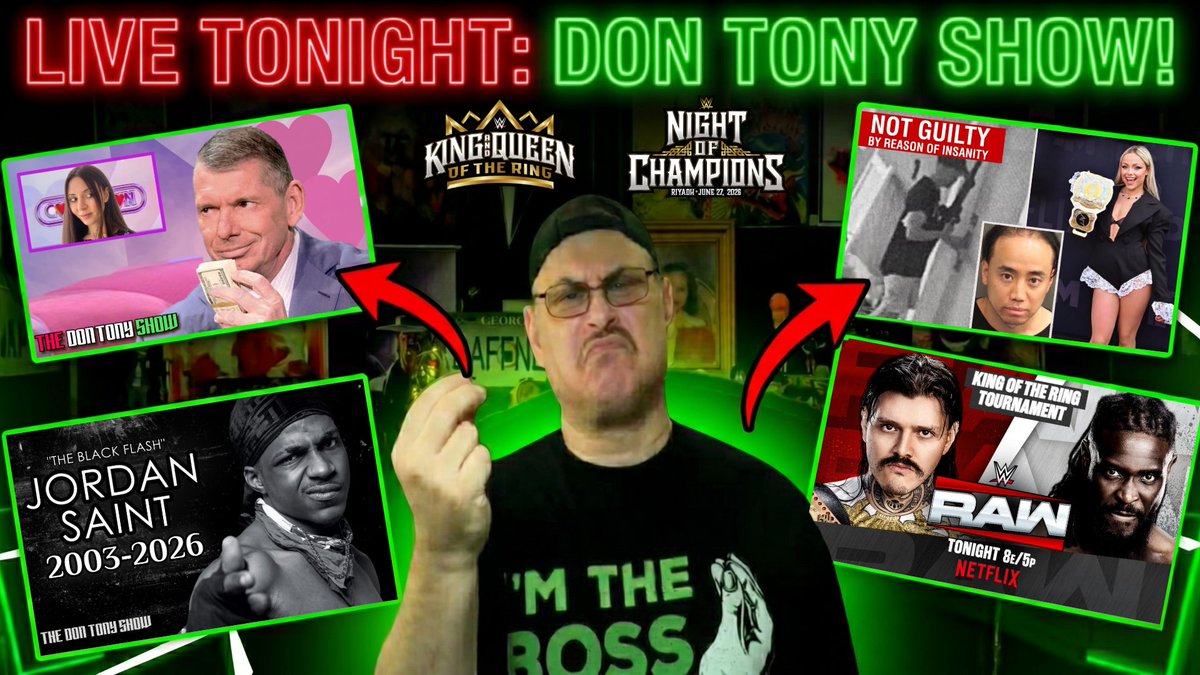 DonTonyD's tweet photo. Going live right after #WWERAW for DTS. Lots of news, including my convo today w/CT news reporter about the Janel/Vince latest. DTKC 2016 Flashback to 2016 about KO &amp; his son, Liv stalker ruled insane, recap RAW, Jacob Fatu Umagas Eric Andre, NOC updates. https://t.co/DBspU8A2Oy https://t.co/lPUlmZJUJo