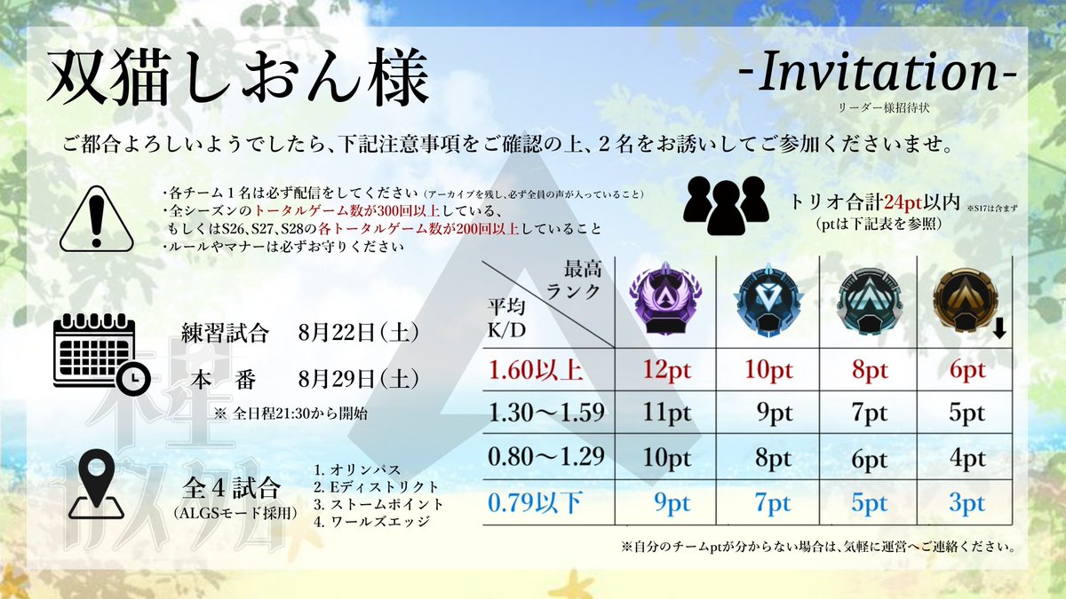 APEXカスタム メンバー募集】 ありがたいことに、ご招待いただきました