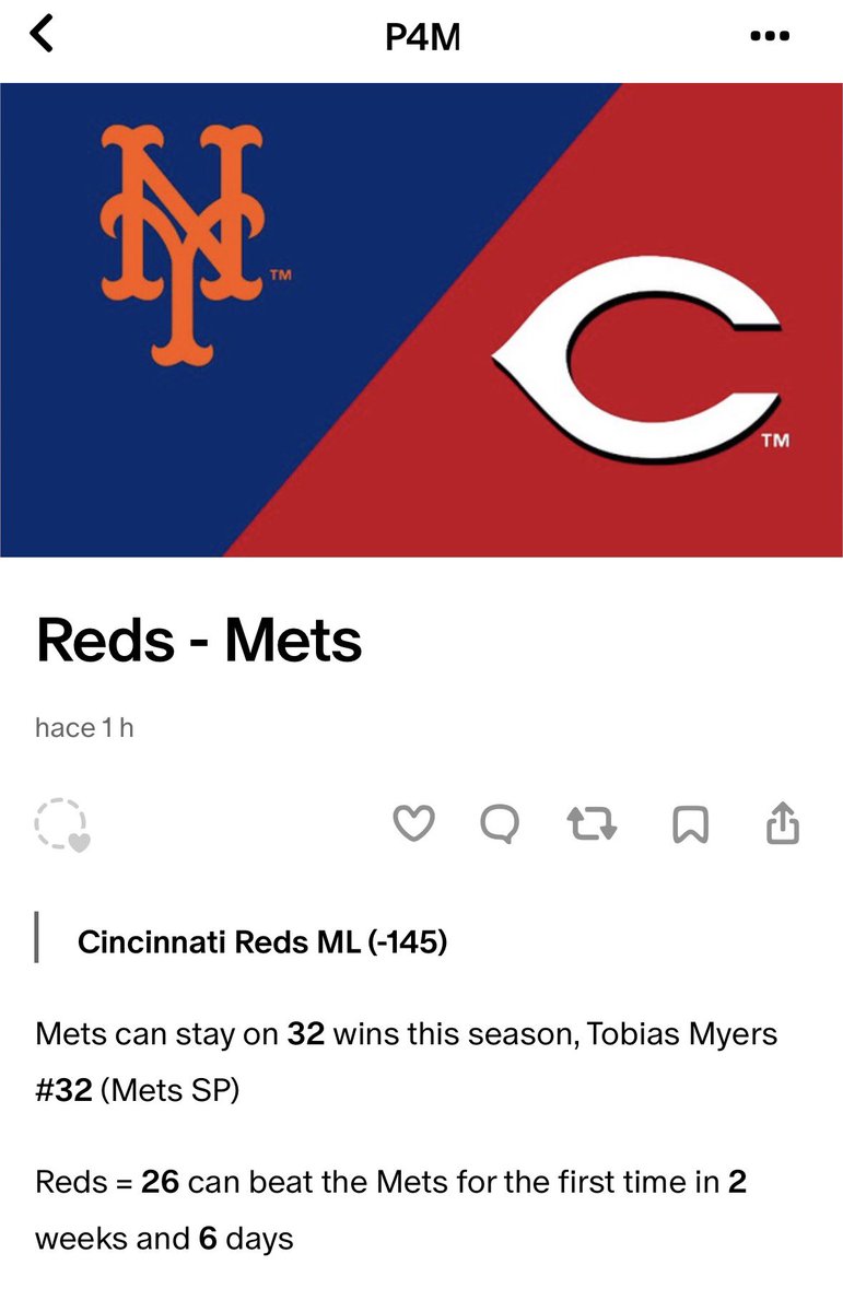 P4MBETS's tweet photo. #ATOBTTR 

Cincinnati Reds ML (-145) ✅

#Gematria https://t.co/pU0gbRqaew