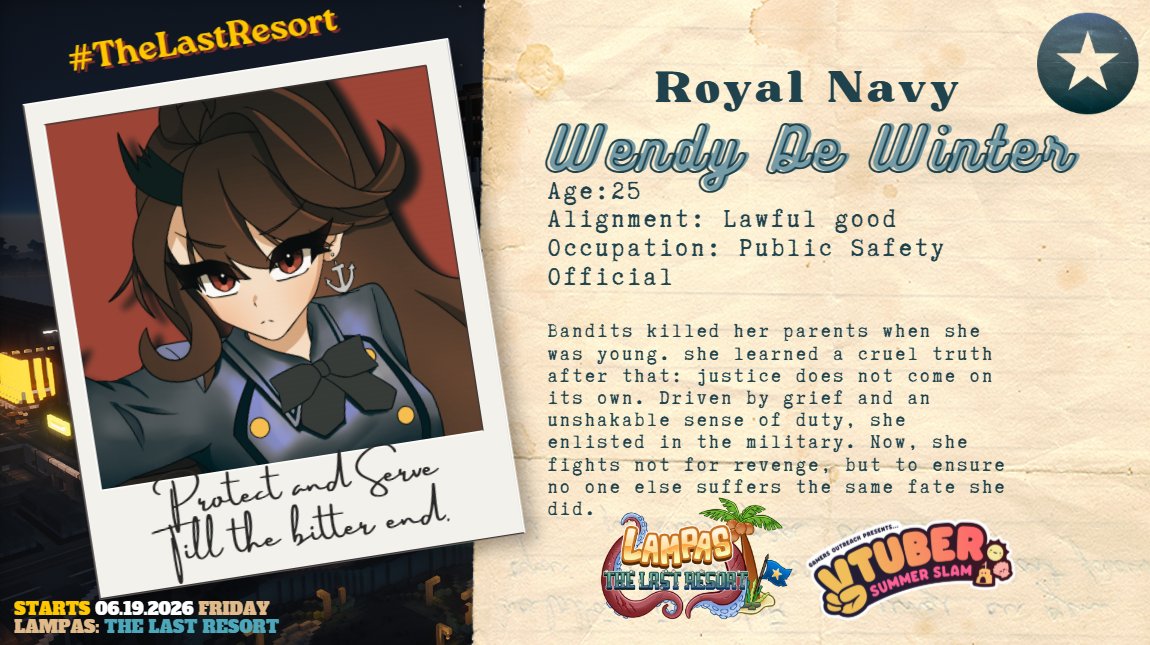 wennyvt's tweet photo. 🏝️ Welcome to Lampas! 🏝️

“No harm will come to you as long as I'm by your side, I swear it.”

#TheLastResort #Vtuber #VSS2026 https://t.co/SPM4djeoLI