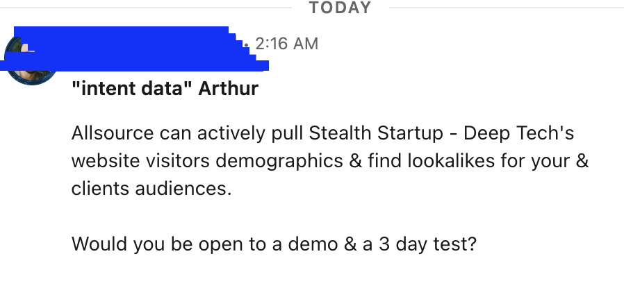arrrgr's tweet photo. Stealth Startup in your linkedin job experience is the biggest unlock for sorting cold outreach https://t.co/P6cEZOd5Ul