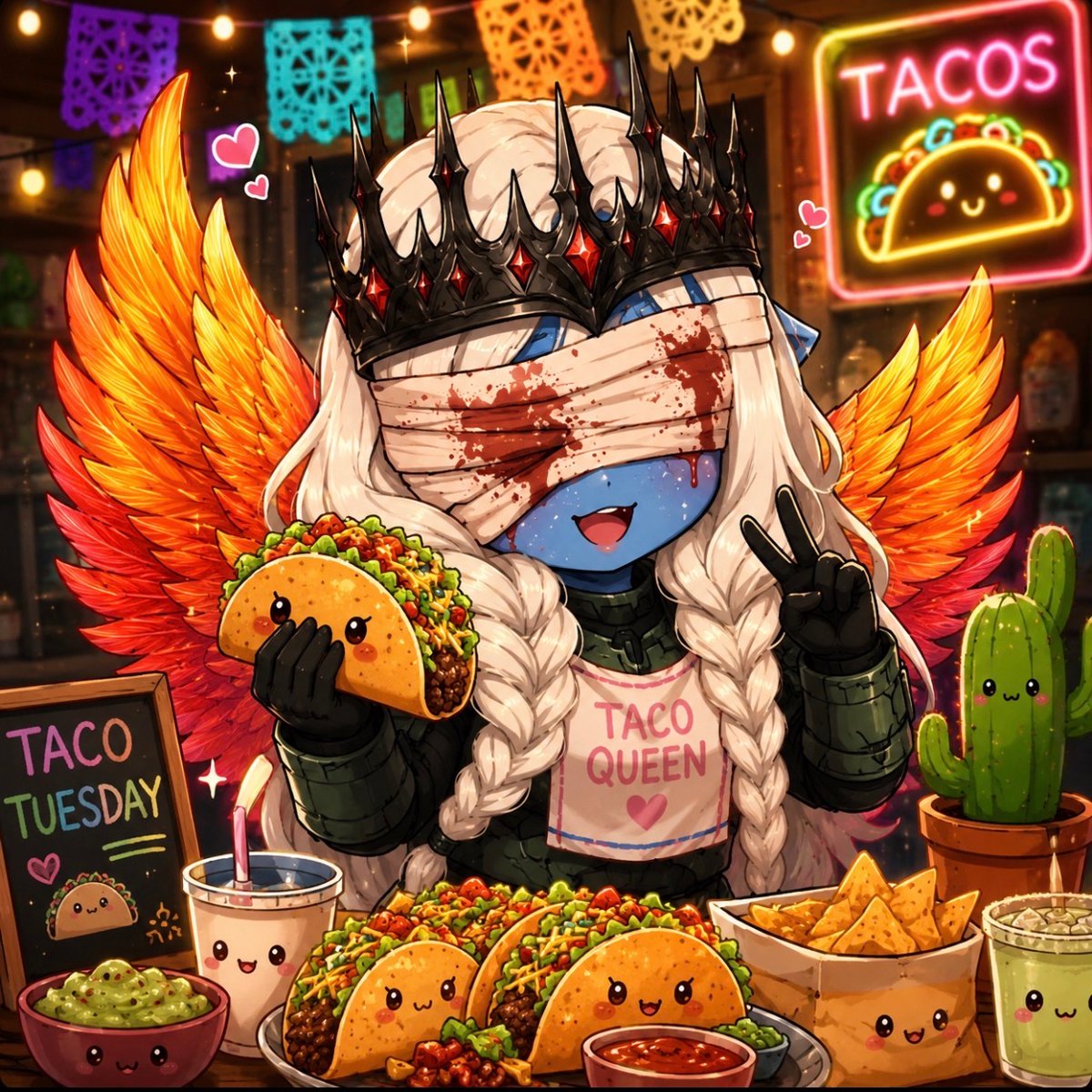 BKOnChain's tweet photo. Good morning X ☀️🌮

The tacos are smiling.

I’m smiling.

Only one of us should be concerned. 😈🌮

Happy Taco Tuesday. https://t.co/qllDTnuDlv