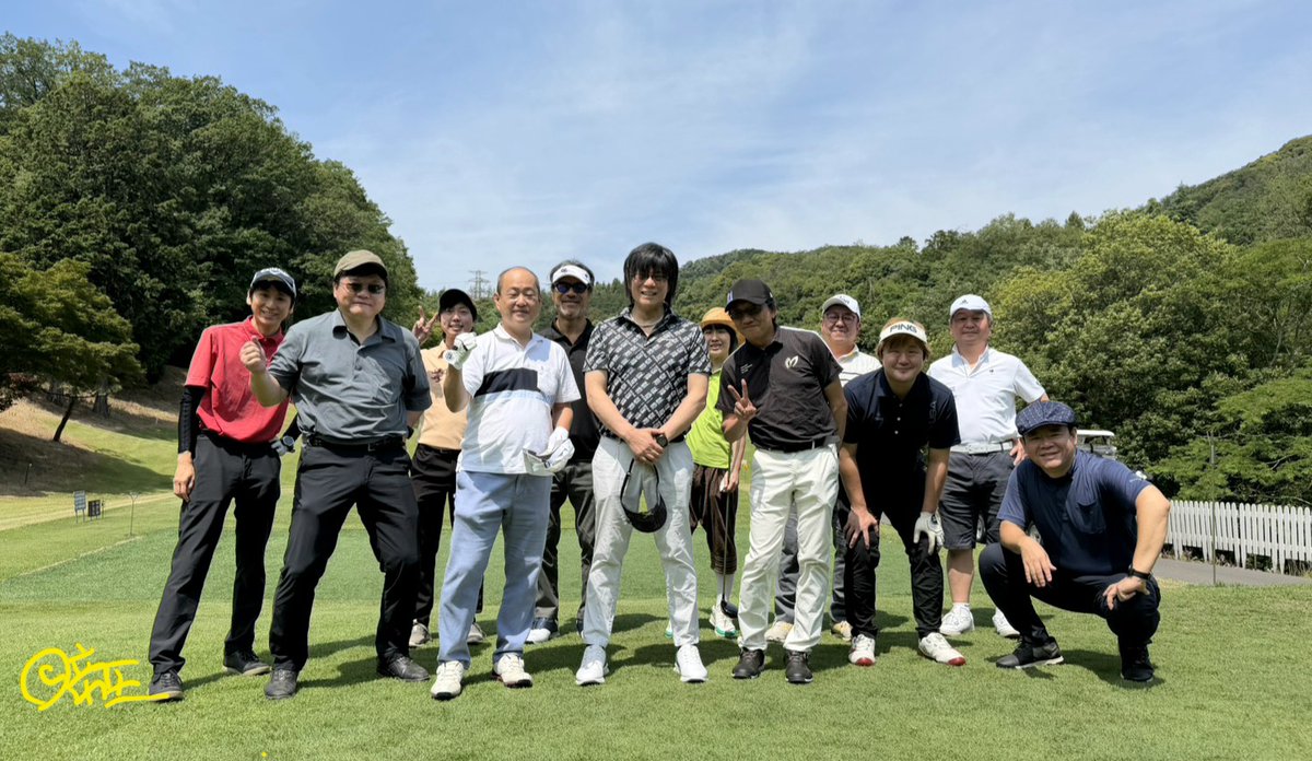 moriax291's tweet photo. ゴルフ「森川杯」先日こんなタイトルのコンペがありまして♪素敵なゴルフ仲間と楽しいひと時でした。今年初のゴルフ♪日焼けしました。　＃森川智之　＃森川杯　＃アクセルワン　＃声優 https://t.co/VTqL6ChvHK