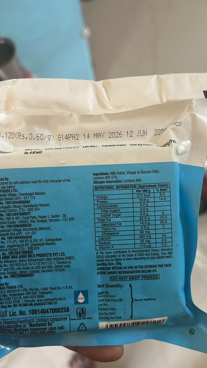 SenthilTweets_'s tweet photo. Doesn’t @ZeptoNow have system in place to let out expired food items. How is @fssaiindia allowing zepto deliver expired paneer directly home? Who is responsible for this serious health hazard?

Order id: KSGGSCRMB22775 https://t.co/7Di7pFI9OK