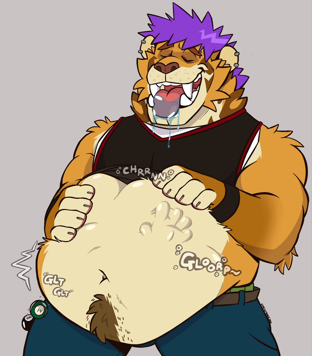 SyncroTrace's tweet photo. Was working on Stone sketches for Belch Fuel before we moved and I finally finished it. Just doing some quick digestion before a show. As you can see, this big cat's metabolism is pretty fast and strong. Gotta feed the muscles! Rest in pepperoni to whoever he ate. https://t.co/r5t1Hc60Td