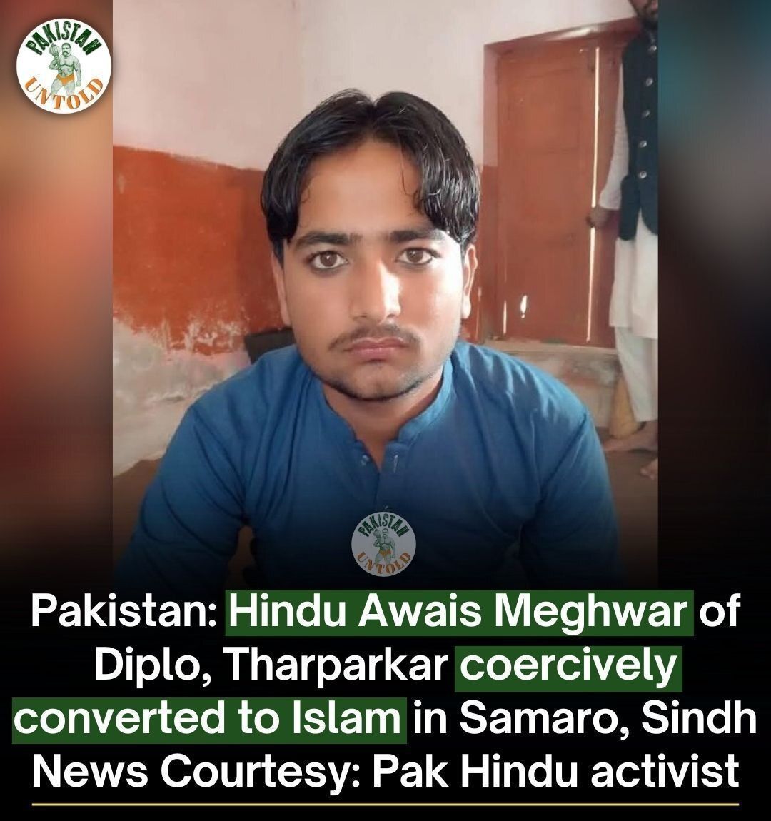 pakistan_untold's tweet photo. Pak Hindu Awais Meghwar converts to Islam.

Another one bites the dust. Another dharma destroyed. Another victory for the conversion jihad. https://t.co/q95bxWfJZA