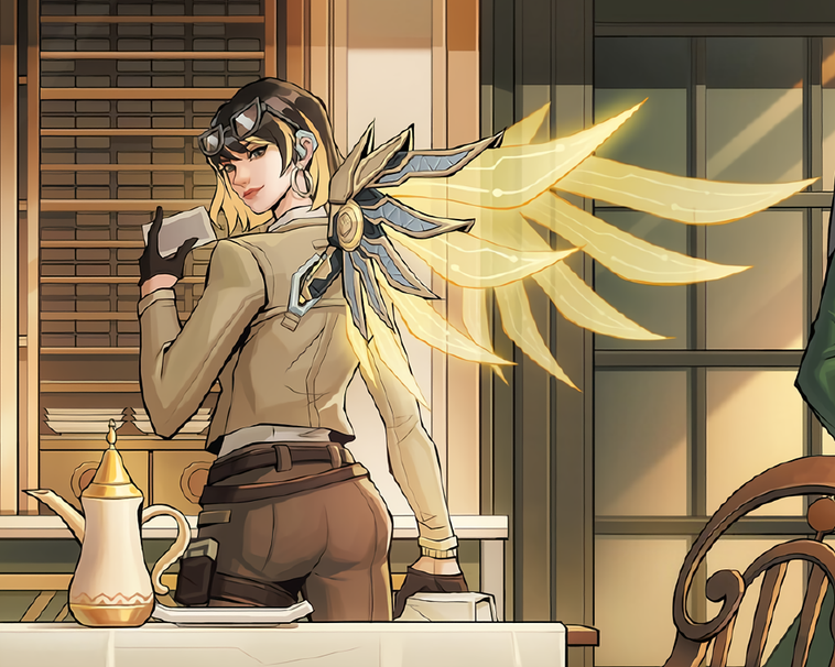 pampurins's tweet photo. Detective themed Mercy i love you... please don't be China exclusive... ♡ https://t.co/3rIHup4fCN