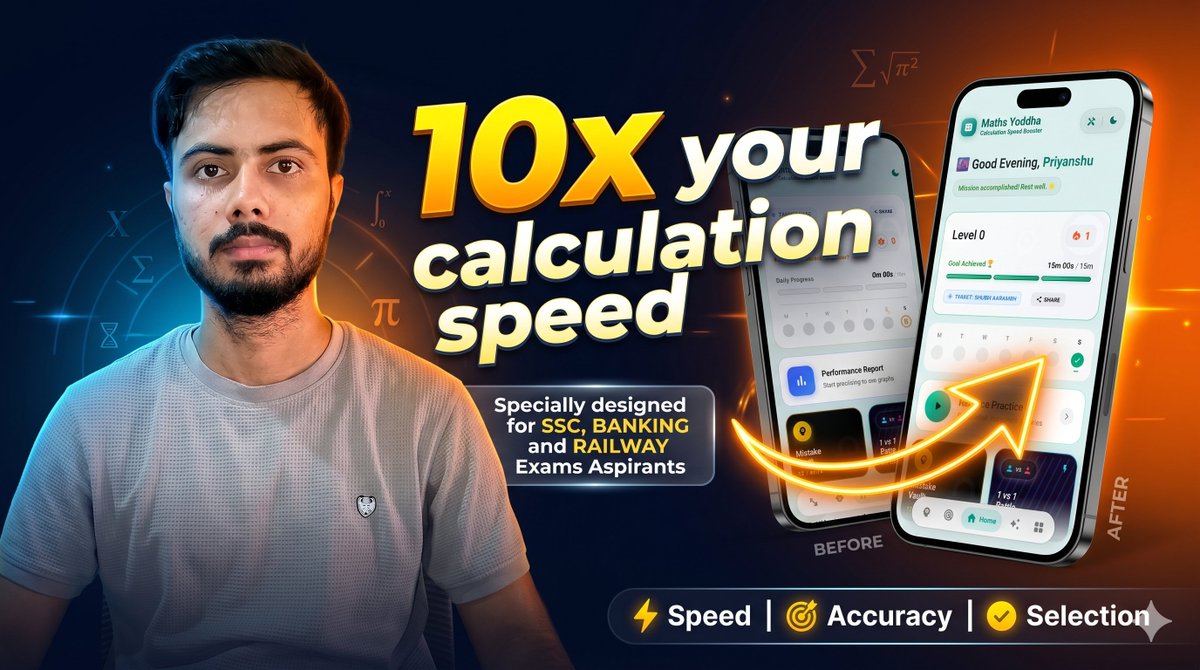 binary_bulb's tweet photo. Day 50 | Maths Yoddha App v7.0.02 is LIVE! | I Worked 2.5 Months For THIS! | Major Updates Launched
Watch this Video on my Youtube channel - https://t.co/AytrtvLRO5
#appupdate #ssc #ssccgl #sbipo #bankingexam #railwayexam #mathsapp #mentalmath #speedmath #fastmathtrick https://t.co/gHwJAExSF4