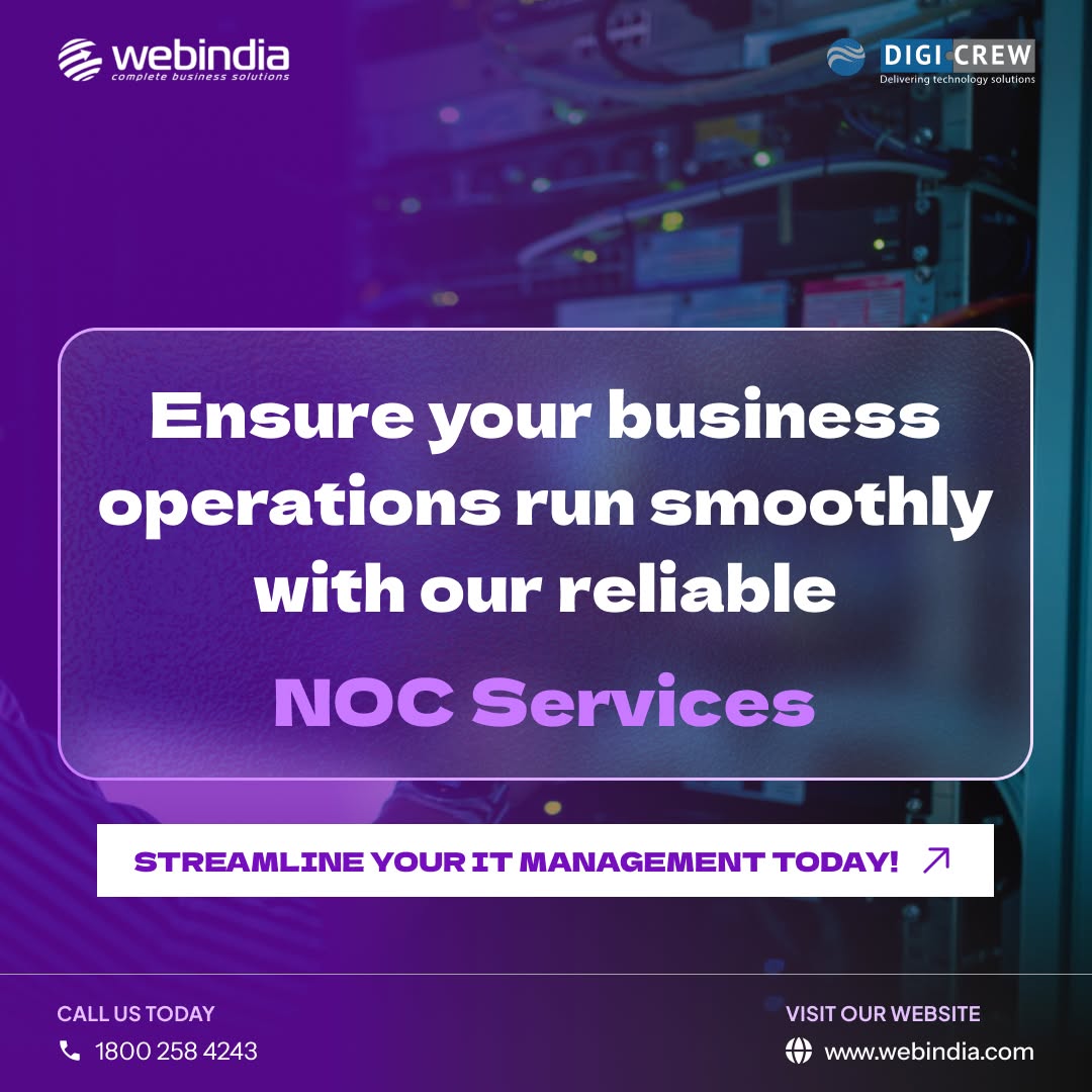 webindiaservice's tweet photo. Our NOC services help businesses reduce risks and improve performance—without the hassle. Streamline your IT management with us.
#managednetwork #managednetworkoperationscenter #NetworkOperationCenter #webindia #digicrew https://t.co/6DQRnJxlwg