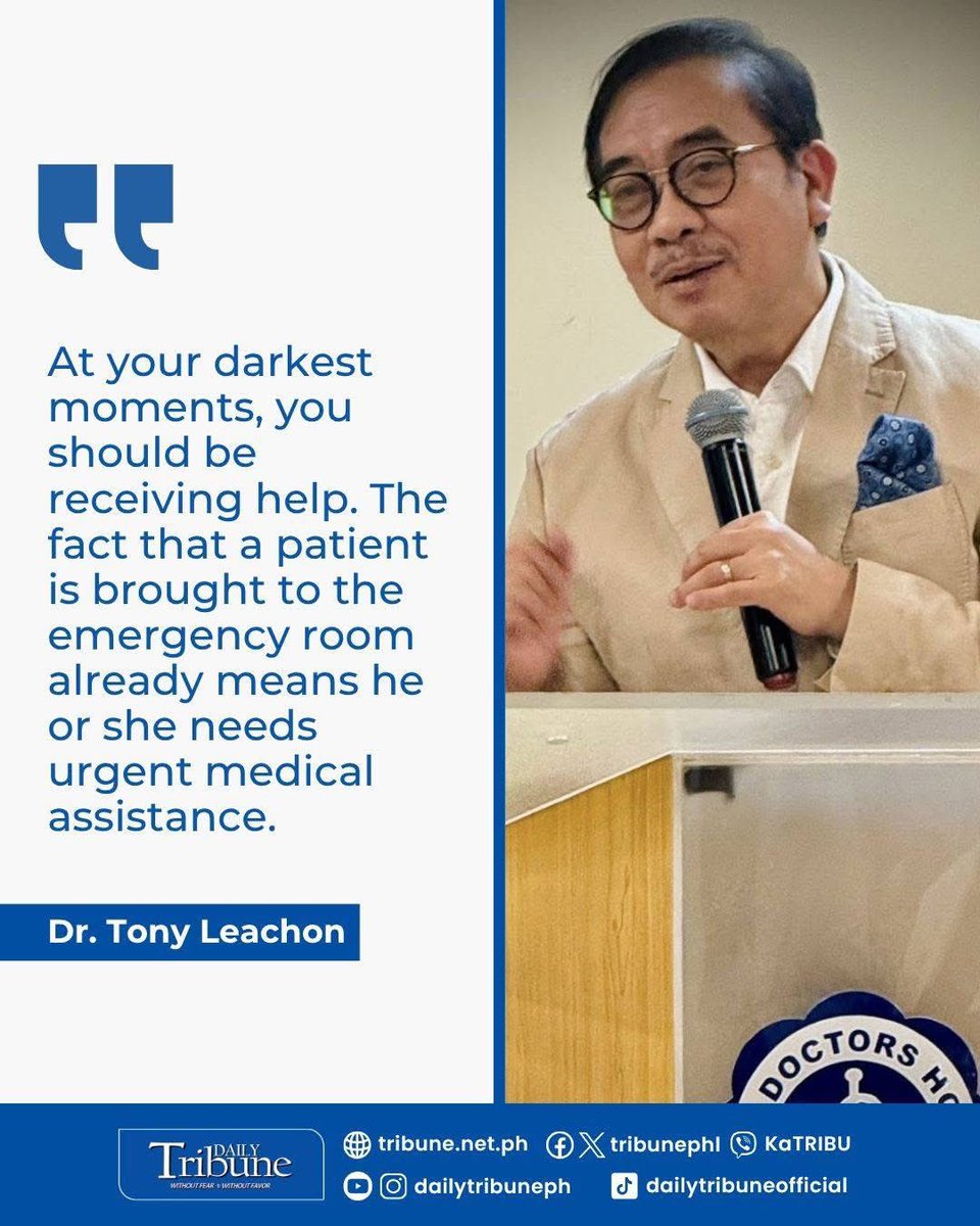 DrTonyLeachon's tweet photo. 𝗡𝗢 𝗧𝗢 𝗖𝗥𝗨𝗘𝗟 𝗣𝗢𝗟𝗜𝗖𝗬

Marvin Sulit paid PhilHealth faithfully for 25 years. When he suffered a medical emergency, he was confined for 19 hours before his death. His widow was denied benefits—because he did not reach 24 hours.

This is not health care. This is injustice.

• Emergencies like stroke, heart attack, or pneumonia do not wait for a clock to tick.
• Ordinary members cannot be expected to decode PhilHealth’s complex circulars while grieving.
• Every Filipino deserves compassion, not bureaucracy.

Health advocate Dr. Tony Leachon calls for the immediate removal of the 24-hour confinement rule. The Department of Health and PhilHealth must stop abandoning the poor and start serving the people.

Health care is a right. Contributions must mean protection. Lives must come before rules.

#DailyTribune #TonyLeachon #PhilHealth #HealthJustice #ProPoor #ProPeople