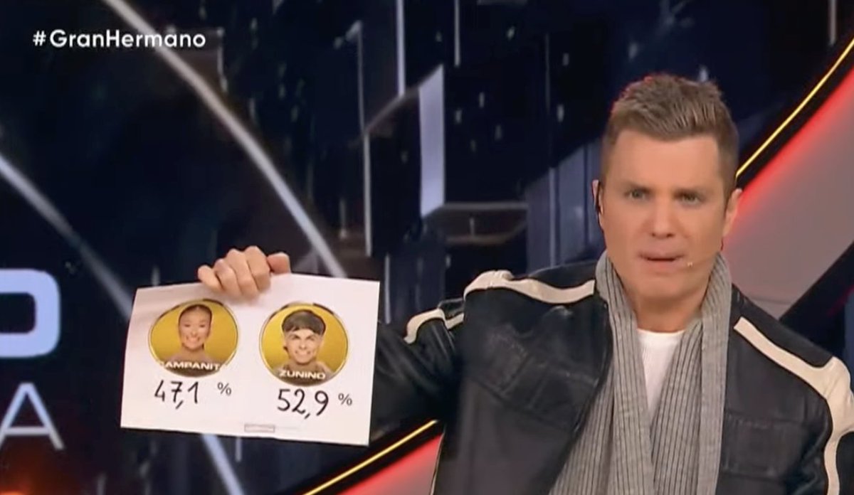 eeemiliano's tweet photo. Así fue el mano a mano entre ZUNINO y CAMPANITA. 
#GranHermano https://t.co/Zms0GjkZcn