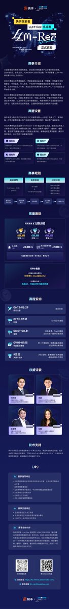 KStech0606's tweet photo. 征集令｜快手探索者LLM-Rec挑战赛正式发布！ https://t.co/IWgAxc0CSP