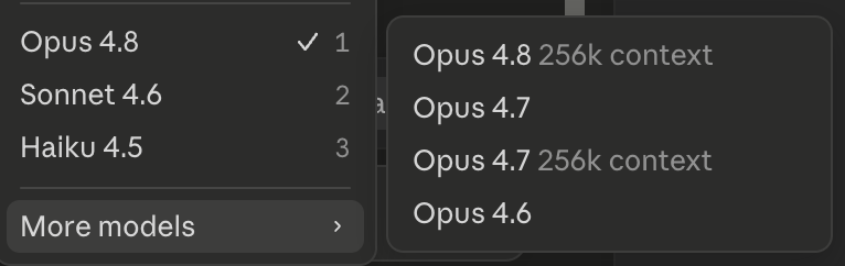Manankap2311's tweet photo. where's the 1M context on Opus 4.8 @claudeai ? https://t.co/PFfB6yhzF9