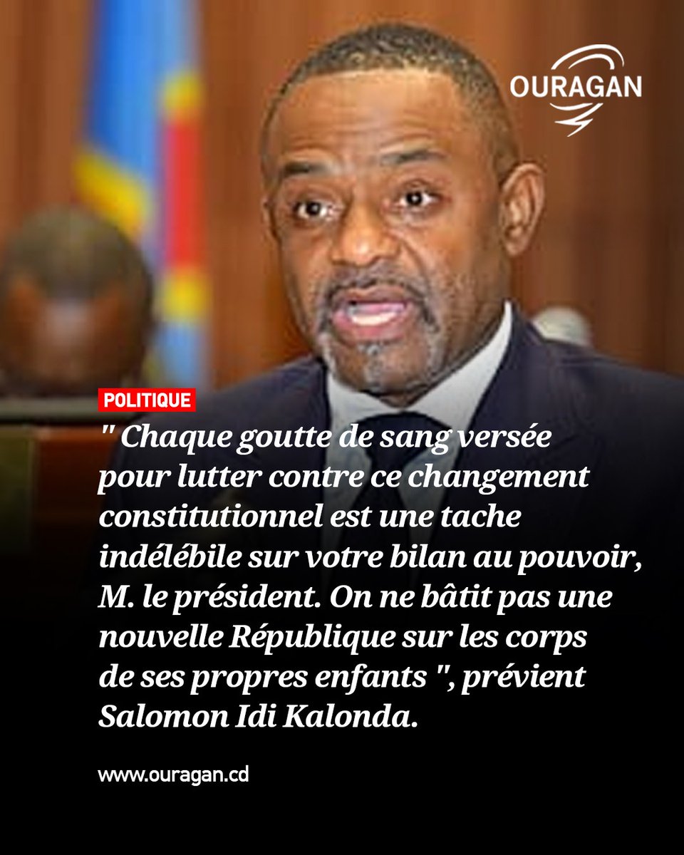 7Ledia7's tweet photo. [#RDC : "Chaque goutte de sang versée pour lutter contre ce changement Constitutionnel est une tache indélébile sur votre bilan au pouvoir, M. le président. On ne bâtit pas une nouvelle République sur les corps de ses propres enfants ", 

prévient @SalomonKalonda Idi. https://t.co/gtJX2uz3GJ 👇👇👇👇👇👇👇]